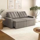 Sofá Cama Retrátil e Reclinável 3 Lugares 220cm em Linho Palmeira CabeCasa MadeiraOriginals Marrom Sofá Cama Retrátil e Reclinável 3 Lugares 220cm em Linho Palmeira CabeCasa MadeiraOriginals Marrom