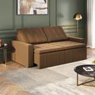 Sofá Cama Retrátil e Reclinável 3 Lugares 220cm em Veludo Palmeira CabeCasa MadeiraOriginals