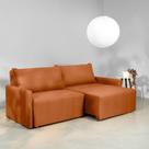 Sofá Cama Retrátil e Reclinável 3 Lugares 225cm em Linho Baraúna Cabecasa Madeiraoriginals Laranja Terracota Sofá Cama Retrátil e Reclinável 3 Lugares 225cm em Linho Baraúna Cabecasa Madeiraoriginals Laranja Terracota
