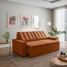 Sofá Cama Retrátil e Reclinável 3 Lugares 260cm em Veludo Palmeira CabeCasa MadeiraOriginals Terracota Sofá Cama Retrátil e Reclinável 3 Lugares 260cm em Veludo Palmeira CabeCasa MadeiraOriginals Terracota