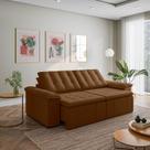 Sofá Cama Retrátil e Reclinável 3 Lugares 260cm Veludo com Molas Palmeira CabeCasa MadeiraOriginals Marrom Sofá Cama Retrátil e Reclinável 3 Lugares 260cm Veludo com Molas Palmeira CabeCasa MadeiraOriginals Marrom