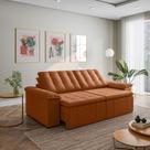 Sofá Cama Retrátil e Reclinável 3 Lugares 260cm Veludo com Molas Palmeira CabeCasa MadeiraOriginals Terracota