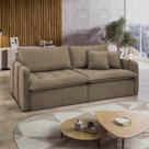 Sofá Cama Retrátil e Reclinável 3 Lugares Veludo Bege Escuro Michigan 220cm Yescasa Sofá Cama Retrátil e Reclinável 3 Lugares Veludo Bege Escuro Michigan 220cm Yescasa