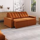 Sofá Cama Retrátil e Reclinável 4 Lugares 240cm em Veludo Palmeira CabeCasa MadeiraOriginals Terracota Sofá Cama Retrátil e Reclinável 4 Lugares 240cm em Veludo Palmeira CabeCasa MadeiraOriginals Terracota