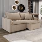 Sofá Cama Retrátil em Madeira Eucalipto e Linho 200cm Creta