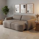 Sofá Cama Retrátil Itália 4 Lugares Design Orgânico em Linho