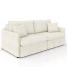 Sofá Cama Retrátil Para Sala de Estar 174cm Una K01 Bouclê Cru - Lyam Decor Sofá Cama Retrátil Para Sala de Estar 174cm Una K01 Bouclê Cru - Lyam Decor