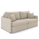 Sofá Cama Retrátil Para Sala de Estar 174cm Una K01 Veludo Bege - Lyam Decor