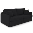 Sofá Cama Retrátil Para Sala de Estar 174cm Una K01 Veludo Preto - Lyam Decor