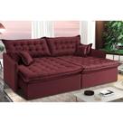 Sofá Cama Retrátil Reclinável 2,55m Cama inBox Versátil com Pillow Top e Molas Velusoft Vinho Sofá Cama Retrátil Reclinável 2,55m Cama inBox Versátil com Pillow Top e Molas Velusoft Vinho