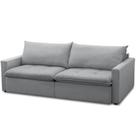 Sofá Cama Retrátil Reclinável Para Sala de Estar 208cm Lari F04 Linho Cinza - Lyam Decor
