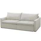 Sofá Cama Retrátil Reclinável Para Sala de Estar 208cm Lari F04 Veludo Bege - Lyam Decor