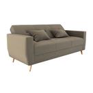 Sofá Cama Rocoo 205cm Reclinável Veludo Capuccino - Sallar Home