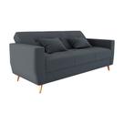 Sofá Cama Rocoo 205cm Reclinável Veludo Cinza - Sallar Home