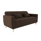 Sofá Cama Rocoo 205cm Reclinável Veludo Marrom - Sallar Home