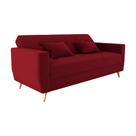 Sofá Cama Rocoo 205cm Reclinável Veludo Vinho - Sallar Home