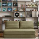 Sofá Cama sem Braço Reclinável Fold CabeCasa MadeiraOriginals Verde Bouclé Verde Sofá Cama sem Braço Reclinável Fold CabeCasa MadeiraOriginals Verde Bouclé Verde