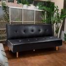 Sofá Cama Silver 3 Lugares Reclinável 1,92 Material Sintético Facto Preto Speciale Home