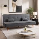 Sofá Cama Silver 3 Lugares Reclinável Suede Cinza Chumbo 1,92 Shop das Cabeceiras