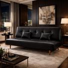 Sofá Cama Silver Reclinável Corano Preto - Star Confort