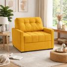Sofá Cama Solteiro 100cm Murilo Uno Linho Amarelo