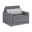 Sofá-Cama Solteiro Herval Aurora, Linho Cinza, 106 Cm