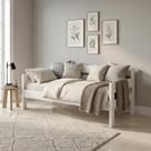 Sofa Cama Solteiro Madeira Maciça Resistente Branco Premium Repleta