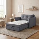 Sofá Cama Solteiro Montreal com Colchão Fixo em Linho Chumbo Sofá Cama Solteiro Montreal com Colchão Fixo em Linho Chumbo
