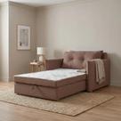 Sofá Cama Solteiro Montreal com Colchão Fixo em Linho Marrom Sofá Cama Solteiro Montreal com Colchão Fixo em Linho Marrom