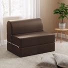 Sofá Cama Solteiro Retrátil 65cm material sintético Smart Minimalista Marrom