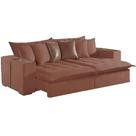 Sofá Cama Tebas 4 Lugares Retrátil e Reclinável 250cm Tecido Linho Innove Cor Marrom Sofá Cama Tebas 4 Lugares Retrátil e Reclinável 250cm Tecido Linho Innove Cor Marrom