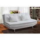 Sofá Cama Valencia 3 Lugares Reclinável Material Sintético Branco - Star Confort