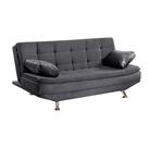 Sofá Cama Valencia 3 Lugares Reclinável Veludo Cinza - Speciale Home