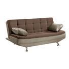 Sofá Cama Valencia 3 Lugares Reclinável Veludo Marrom Chocolate e Marrom Castor Speciale Home