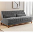 Sofa Cama Veneza 1,80 Reclinável 3 Lugares Veludo Grafite Casa Giulia