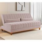 Sofa Cama Veneza 1,80 Reclinável 3 Lugares Veludo Rosa Casa Giulia