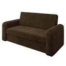 Sofá Cama Versátil 2 Lugares Veludo Selmer Marrom