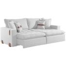 Sofá Cama Zeus 200cm 3 Lugares Retrátil e Reclinável Tecido Linho Innove Cor Gelo