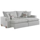 Sofá Cama Zeus 220cm 4 Lugares Retrátil e Reclinável Tecido Linho Innove Cor Cinza