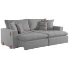 Sofá Cama Zeus 4 Lugares Retrátil e Reclinável 240cm Tecido Linho Innove Cor Grafite