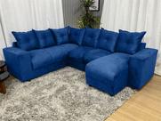 Sofá Canto Azul 410 Modelo Áustria