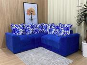 Sofá Canto Azul floral 110/62 Belo Sofá Canto Azul floral 110/62 Belo