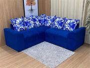 Sofá Canto Azul floral 910/62 Belo