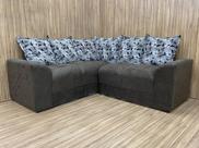 Sofá Canto Belo Marrom com Floral