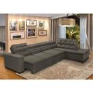 Sofá Canto com Chaise Retrátil e Reclinável 7 Lugares 3,60x2,20m Marrom Acinzentado Sttilo Megasul Sofá Canto com Chaise Retrátil e Reclinável 7 Lugares 3,60x2,20m Marrom Acinzentado Sttilo Megasul