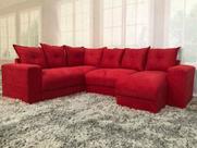 Sofá Canto com chaise Vermelho 6 Lugares Sofá Canto com chaise Vermelho 6 Lugares