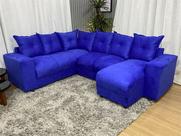 Sofá Canto Compacto e Confortável Azul 910 Áustria
