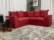 Sofá Canto Ideal Elegante Vermelho 608 Belo