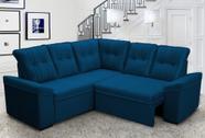 Sofá Canto London Azul Suede Velut - King House