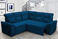 Sofá Canto London Azul Suede Velut - King House